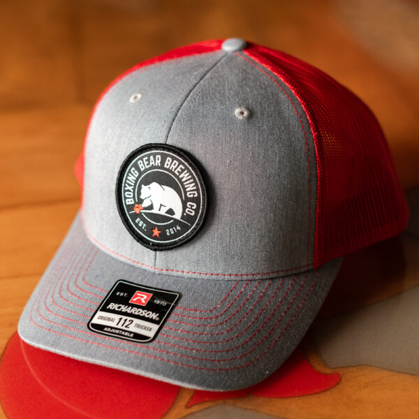 Richardson Trucker 112 Hats - Circle Logo - Red/Grey