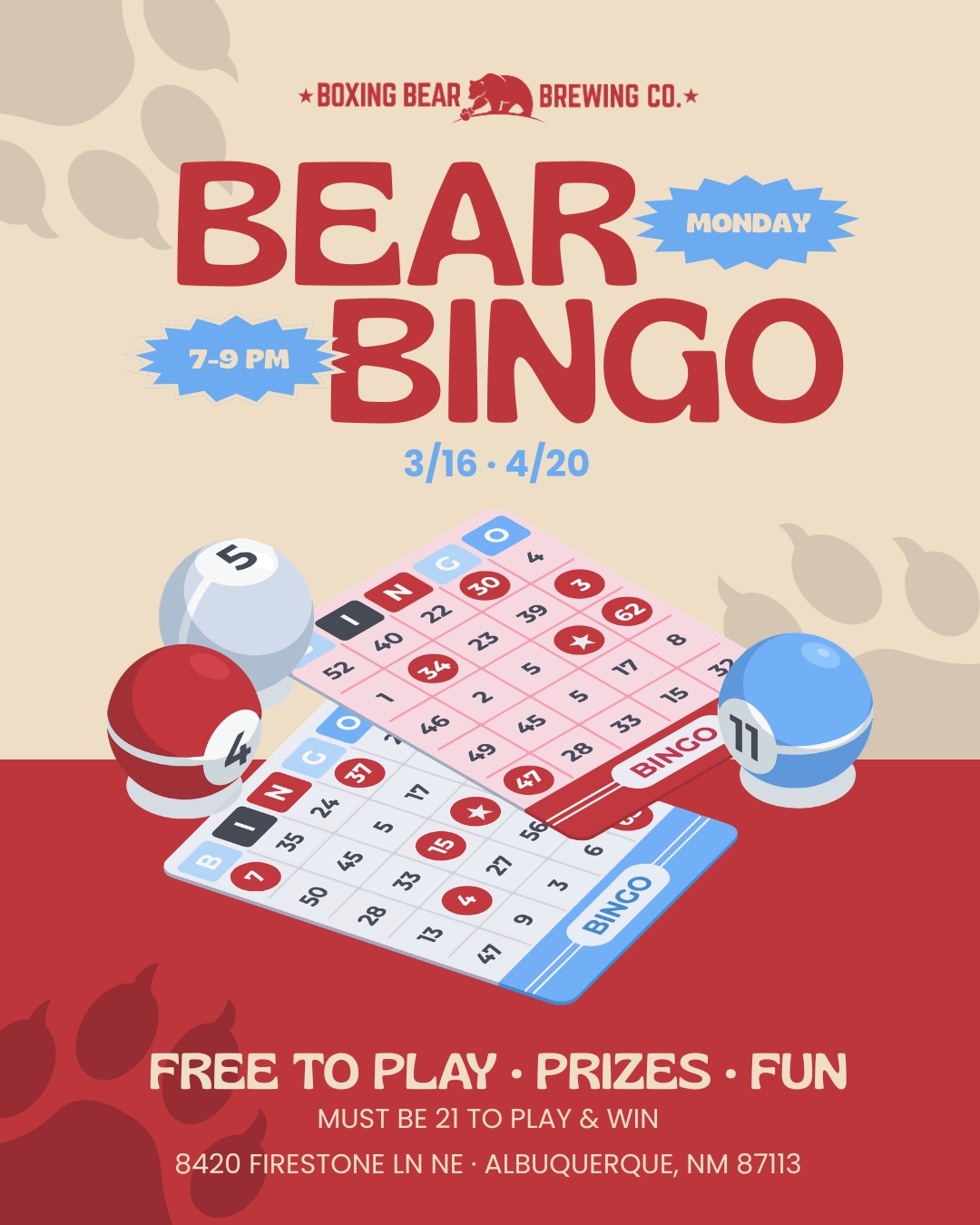 Bear Bingo at the Firestone Taproom