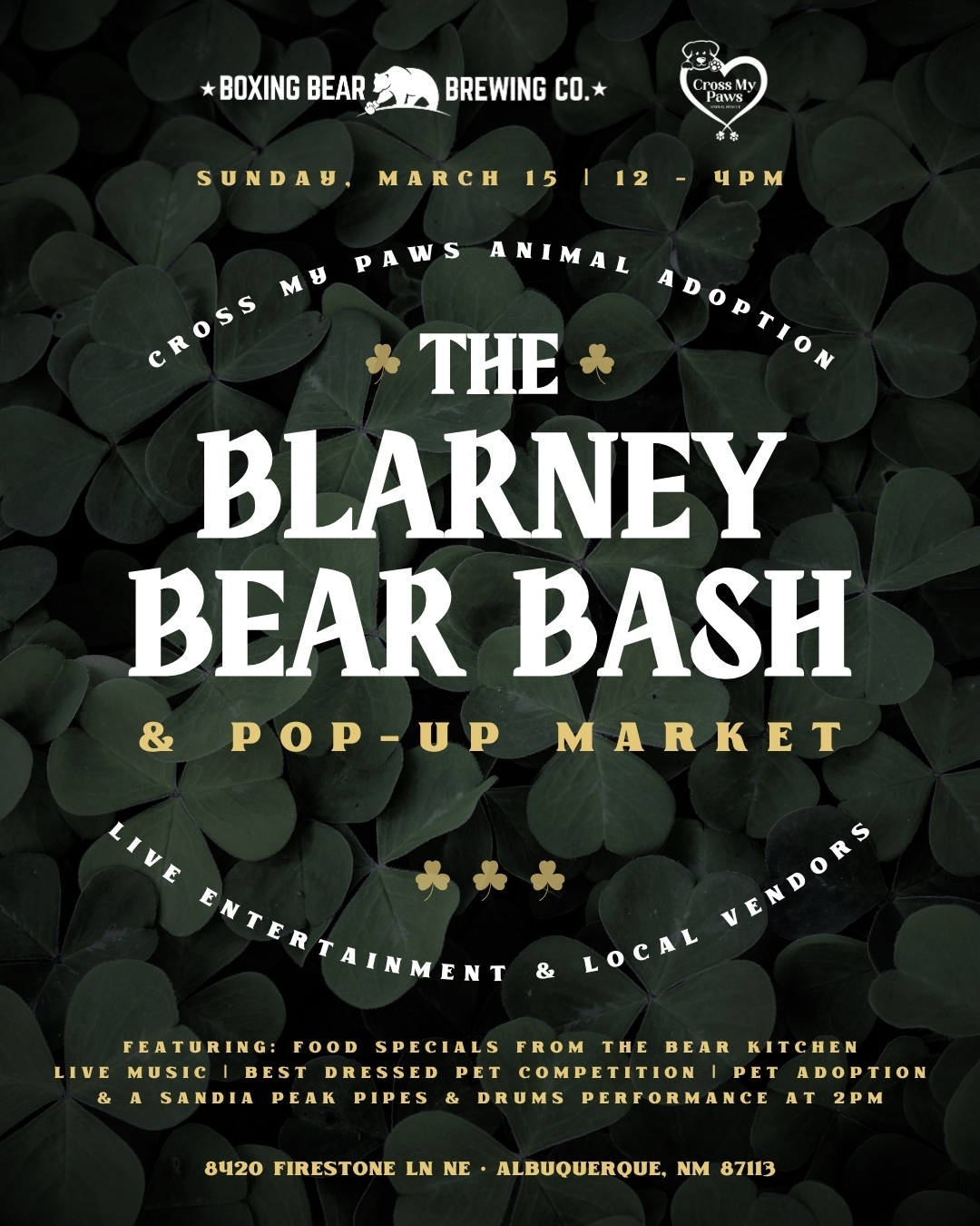 Blarney Bear Bash at Boxing Bear Firestone Taproon on March 15