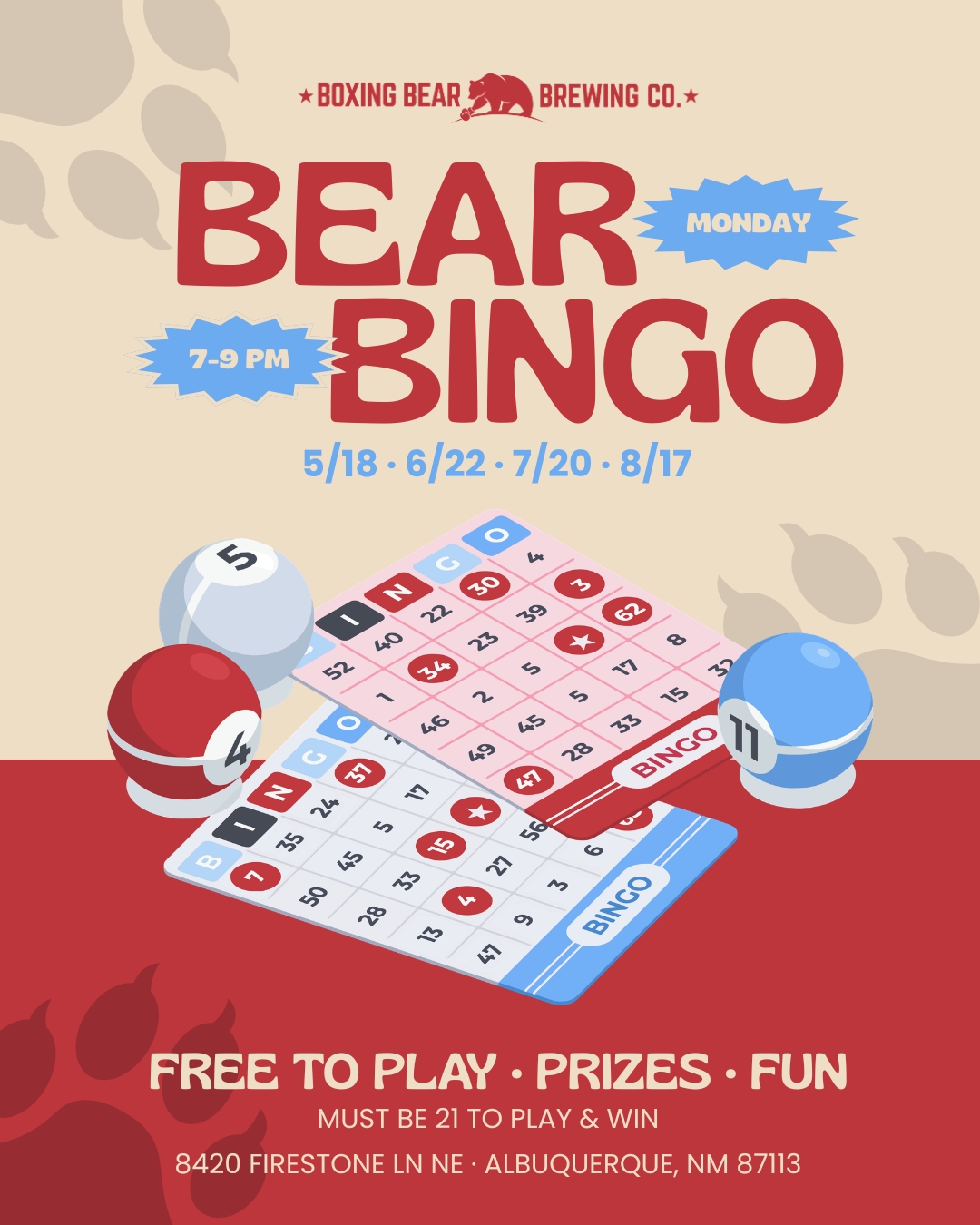 Bear Bingo at the Firestone Taproom