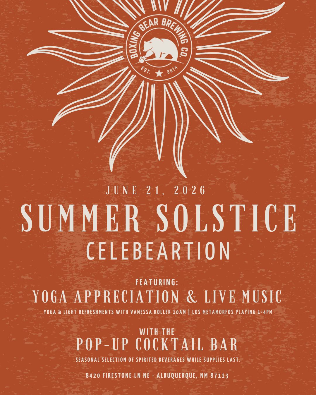 Summer Solstice Celebeartion June 21 at the Firestone Taproom