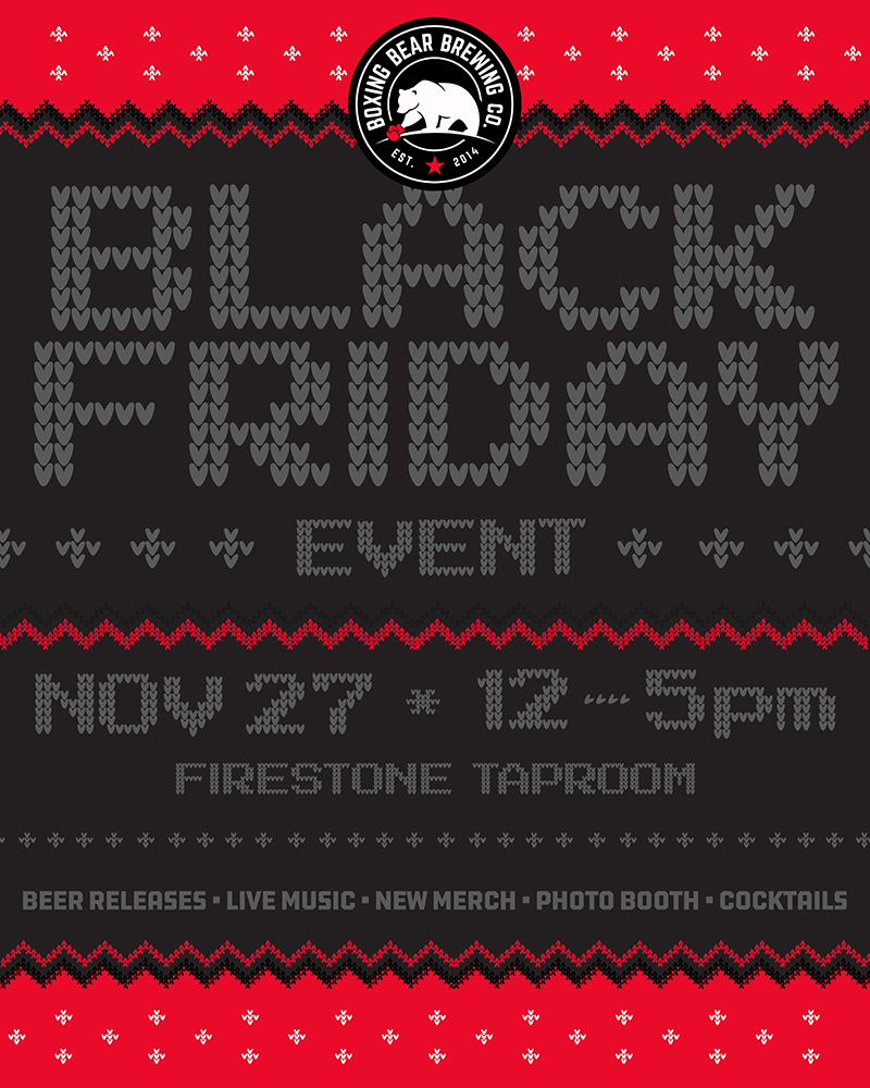 Black Friday event at the Firestone Taproom on November 27